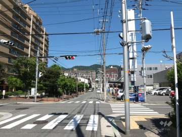 敷地東側の前面道路（南側から）