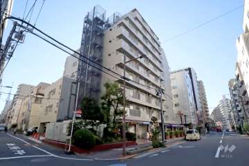 入谷松が谷マンションの外観(北西側から)