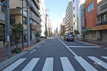 敷地西側の前面道路