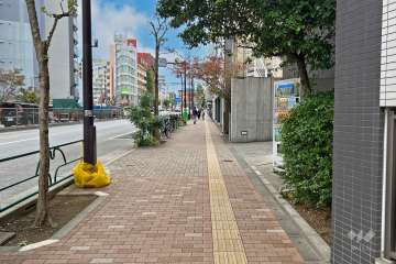 敷地北東側の前面道路（北西側から）