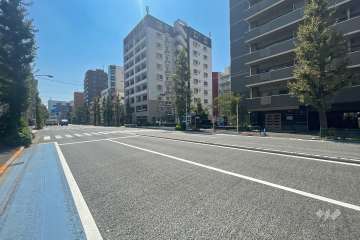 敷地東側の前面道路（南側から）