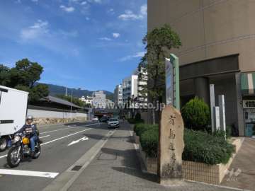 敷地西側の前面道路