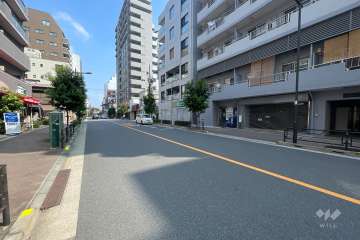 敷地の西側前面道路（南側から）