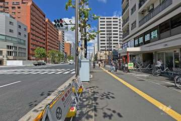 敷地の北西側前面道路（南西側から）は国道4号線です。