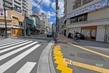 敷地の北側前面道路（西側から）