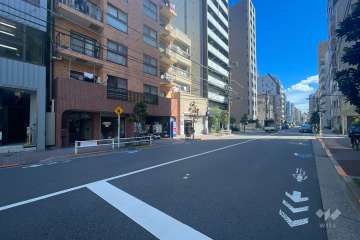 敷地の西側前面道路（北側から）