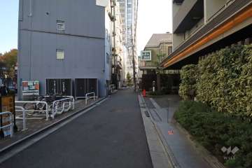 敷地の西側前面道路(北側から)