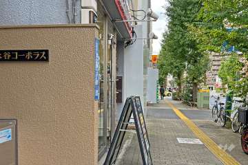 敷地の北側前面道路は言問通りです（東側から）。