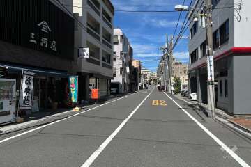 敷地の東側前面道路（南側から）