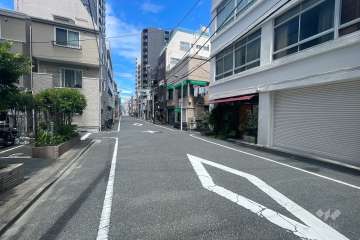 敷地の西側前面道路（南側から）