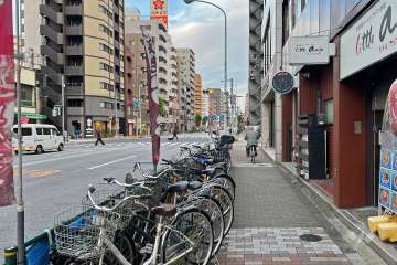 敷地北側の前面道路（西側から）
