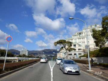 敷地西側の前面道路