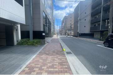 敷地の南側前面道路（西側から）