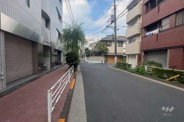 敷地の南側前面道路（東側から）