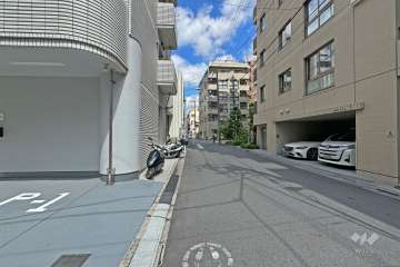 敷地の西側前面道路（南側から）