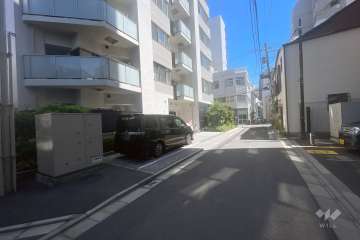 敷地の西側前面道路（北側から）