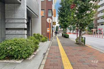 敷地南側の前面道路（西側から）