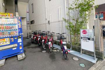 敷地内のレンタル自転車置場