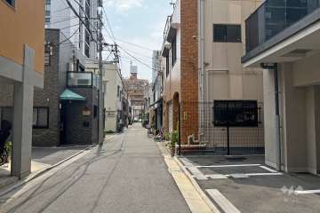 敷地の東側前面道路（北側から）