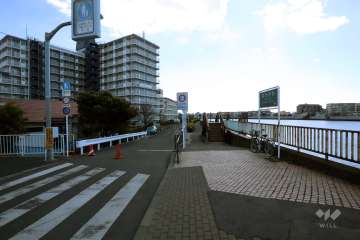 敷地西側の前面道路(北側から)