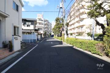 敷地西側の前面道路(南側から)