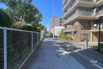 敷地の西側前面道路（南側から）