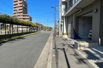 敷地の西側前面道路（南側から）