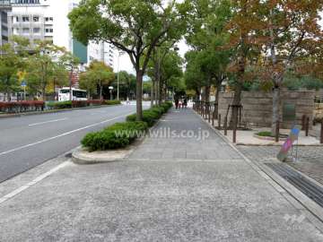 敷地西側の前面道路