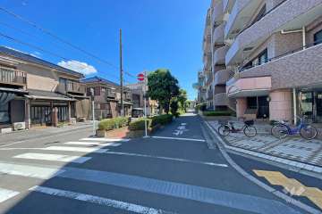 敷地東側の前面道路（北側から）