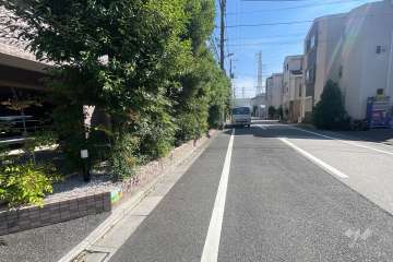 敷地の西側前面道路（北側から）