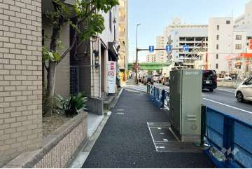 敷地の西側前面道路（北側から）