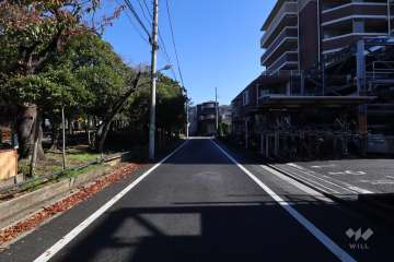 敷地北側の前面道路(西側から)