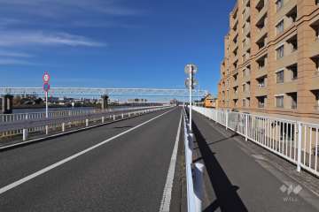 敷地西側は中川に面しています。