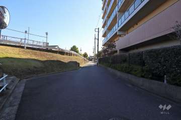 敷地東側の前面道路(北側から)