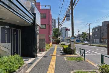 敷地の西側前面道路（北側から）