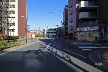 敷地北側の前面道路(西側から)