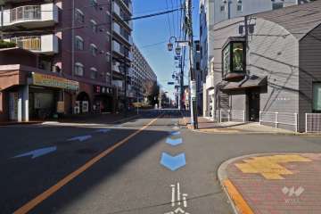 敷地東側の前面道路(南側から)
