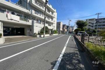 敷地西側の前面道路（北側から）
