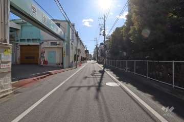 敷地東側の前面道路(北側から)