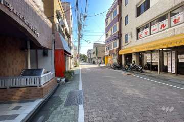 敷地の南側前面道路（西側から）