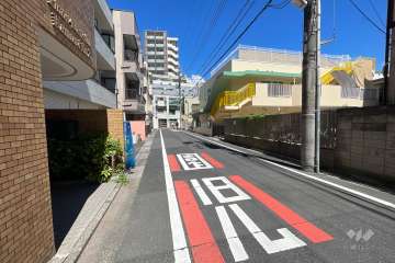 敷地の東側前面道路（南側から）