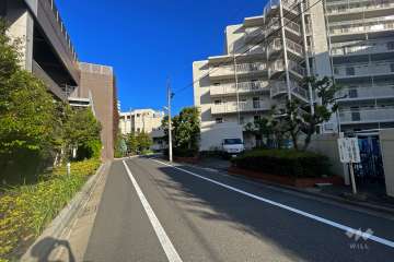 敷地北側の前面道路（西側から）