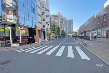 敷地西側の前面道路（北側から）