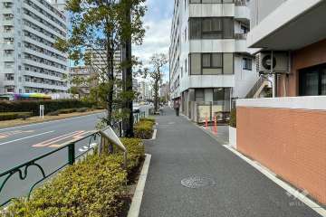 敷地西側の前面道路