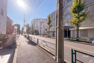 敷地西側の前面道路（北側から）