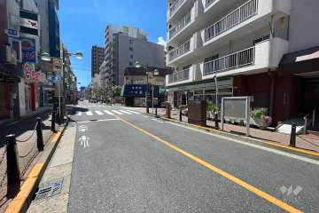 敷地の東側前面道路（北側から）