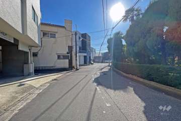 敷地の西側前面道路（北側から）