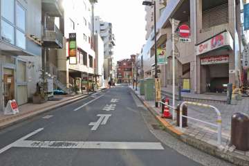 敷地南東側の前面道路(北東側から)
