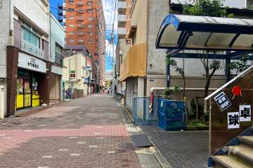 敷地北側の前面道路（西側から）