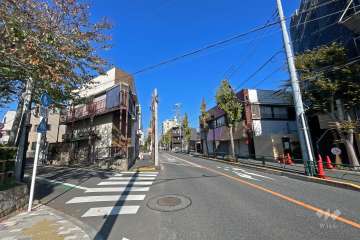 敷地西側の前面道路（南側から）